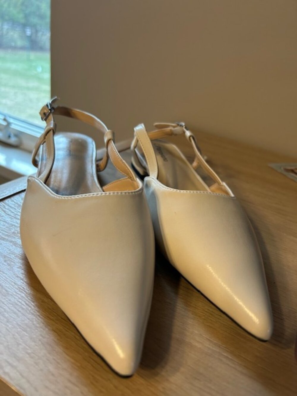C.Paravano Sling Back Pointed Toe Low Heels